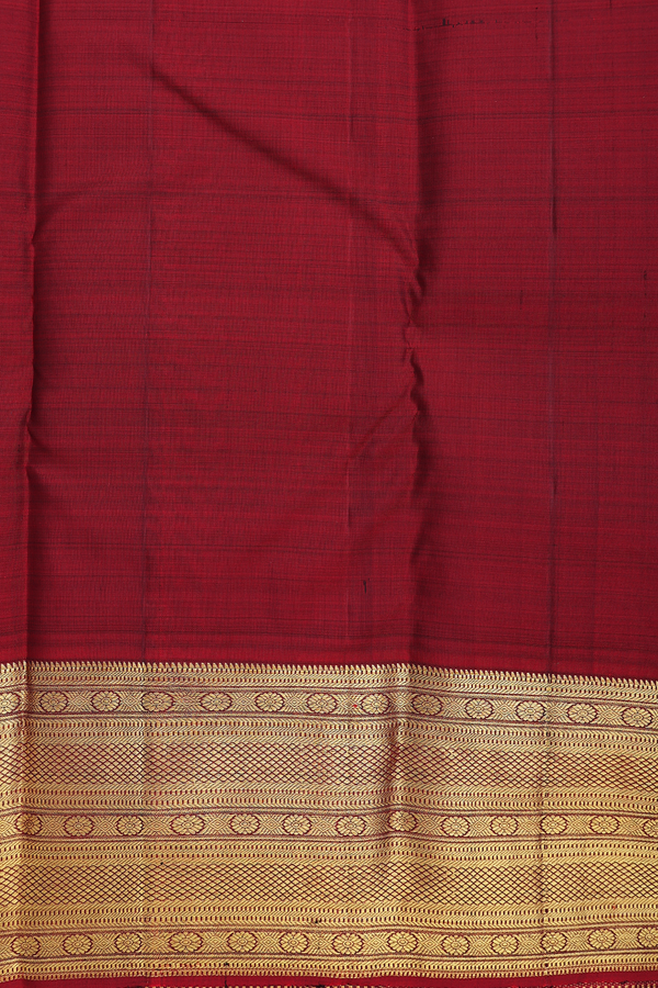 Kanchipuram Silk Saree In Royal Blue With Floral Motifs