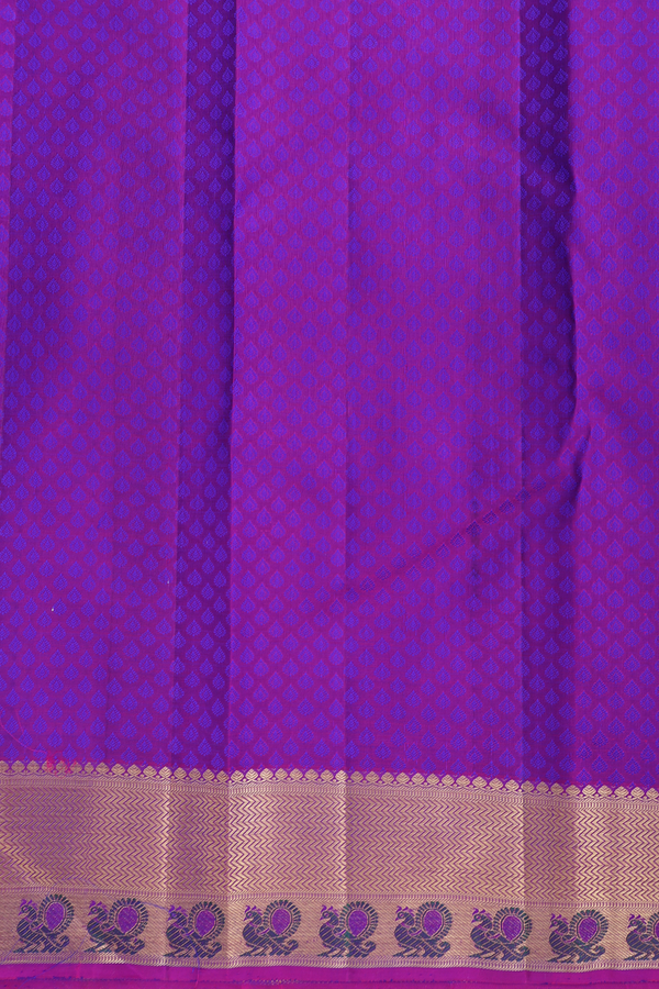 Kanchipuram Silk Saree In Royal Blue With Jacquard Design