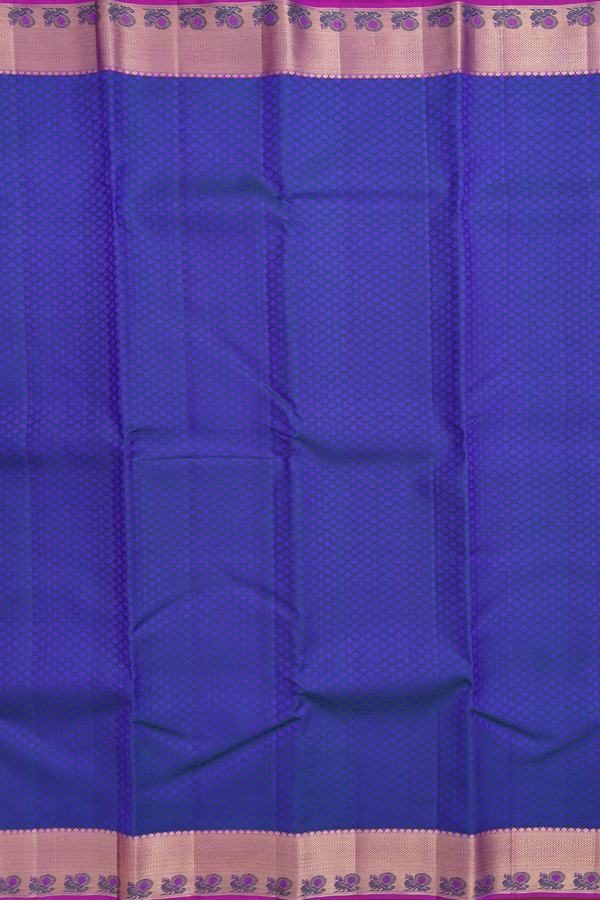 Kanchipuram Silk Saree In Royal Blue With Jacquard Design