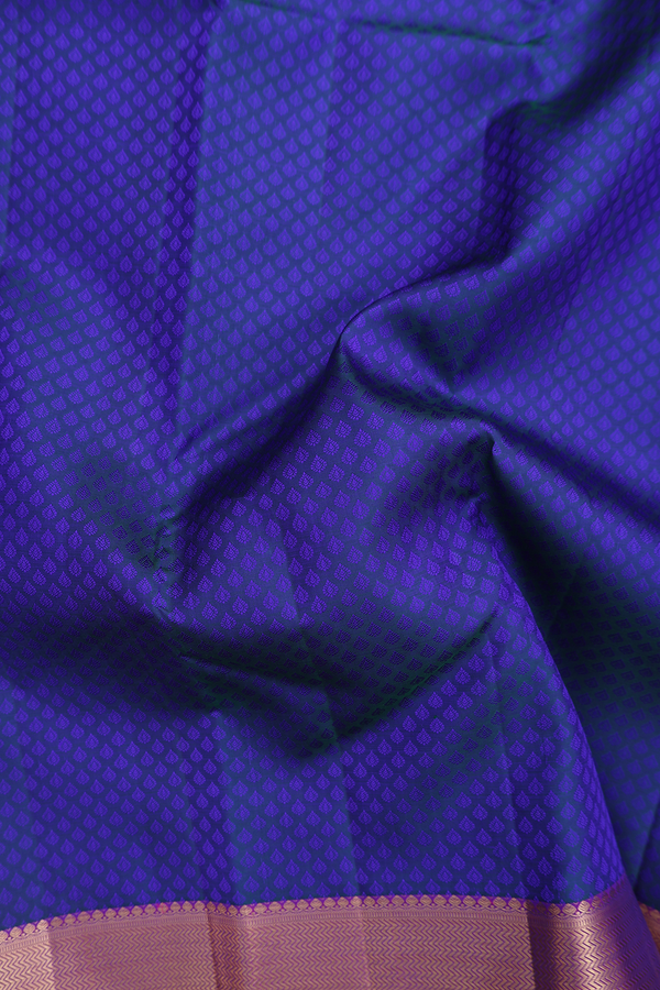Kanchipuram Silk Saree In Royal Blue With Jacquard Design