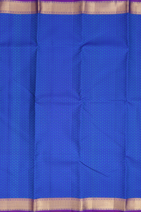 Kanchipuram Silk Saree In Royal Blue With Jacquard Pattern