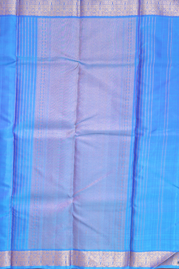 Kanchipuram Silk Saree In Royal Blue With Jacquard Pattern