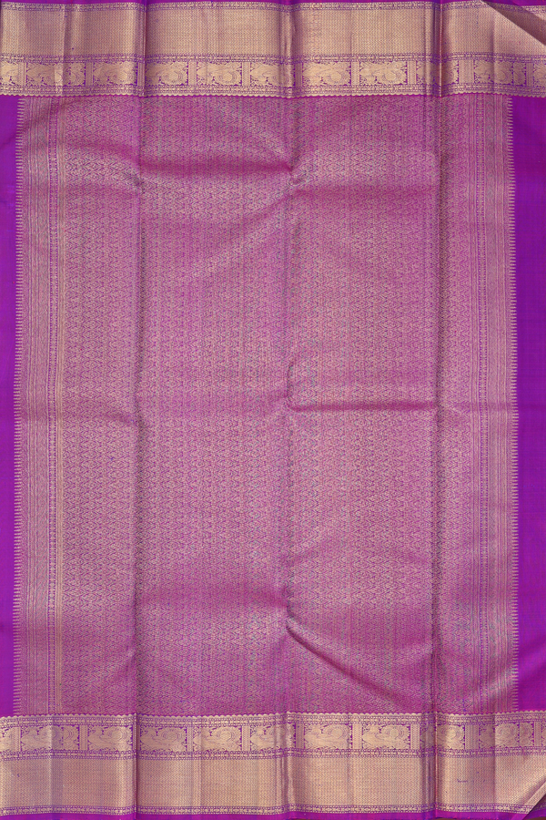 Kanchipuram Silk Saree In Royal Blue With Jacquard Pattern