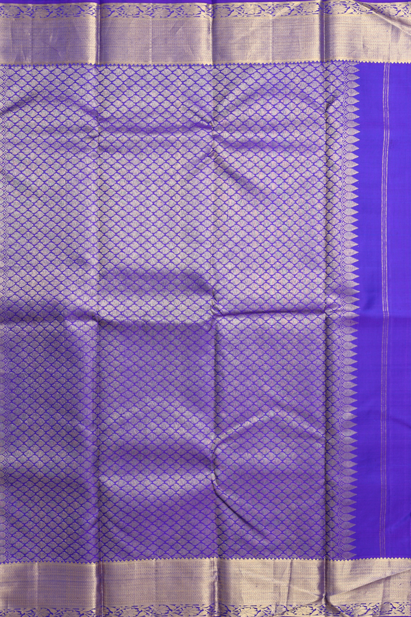 Kanchipuram Silk Saree In Royal Blue With Jacquard Pattern