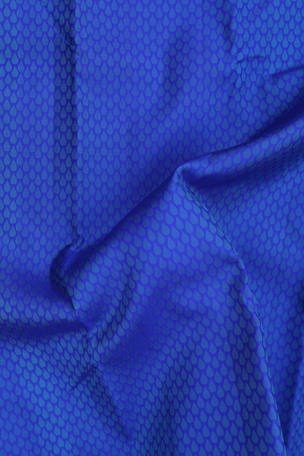 Kanchipuram Silk Saree In Royal Blue With Jacquard Pattern