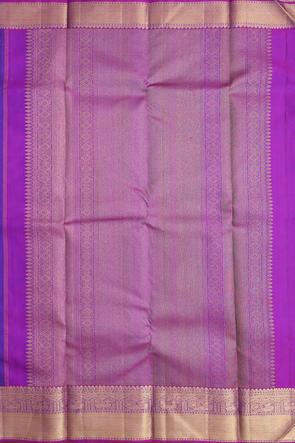 Kanchipuram Silk Saree In Royal Blue With Jacquard Pattern