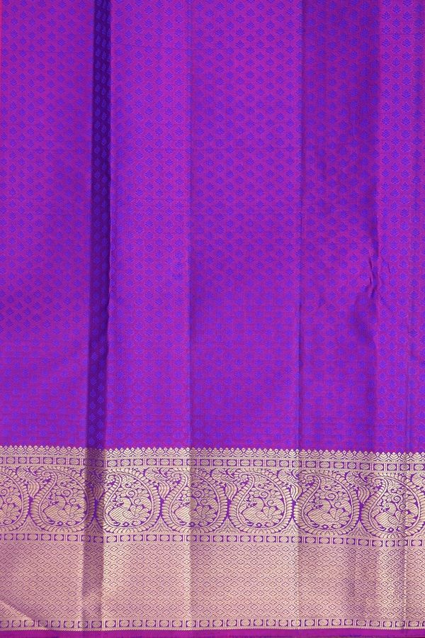 Kanchipuram Silk Saree In Royal Blue With Jacquard Pattern