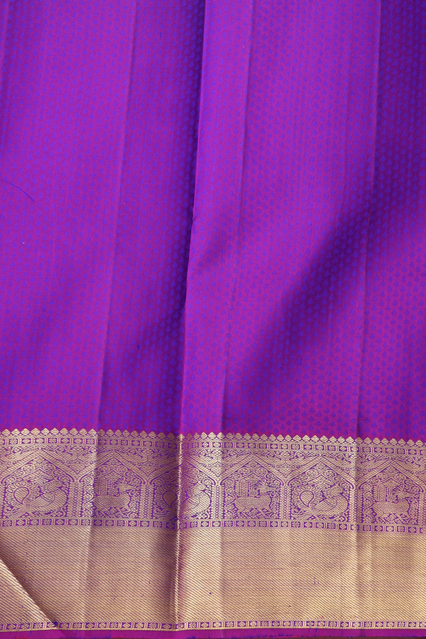 Kanchipuram Silk Saree In Royal Blue With Jacquard Pattern