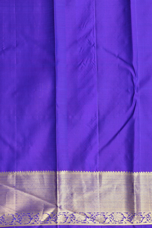 Kanchipuram Silk Saree In Royal Blue With Jacquard Pattern