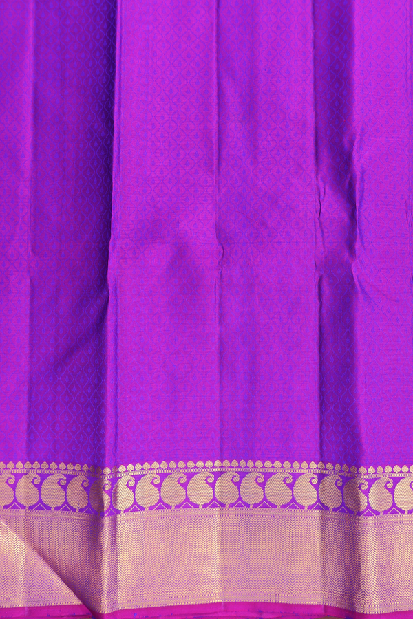 Kanchipuram Silk Saree In Royal Blue With Jacquard Pattern