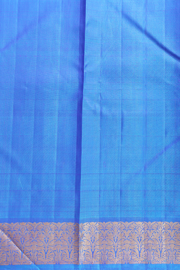 Kanchipuram Silk Saree In Royal Blue With Jacquard Pattern