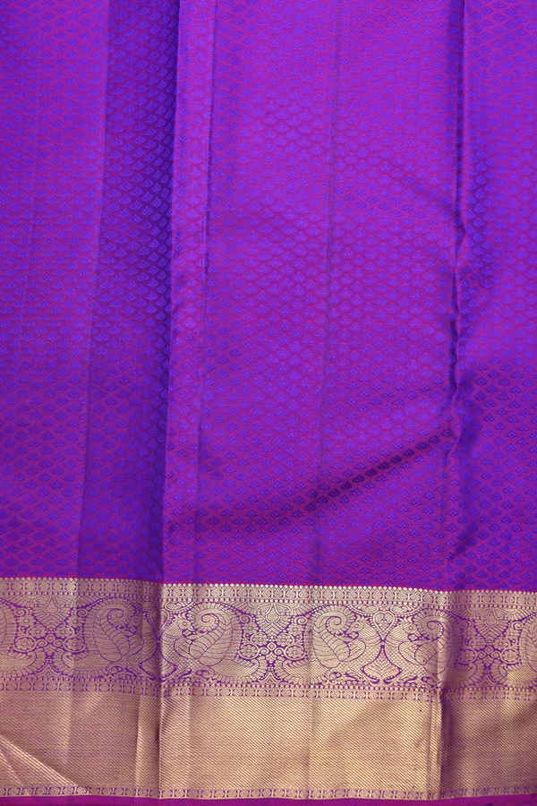Kanchipuram Silk Saree In Royal Blue With Jacquard Pattern