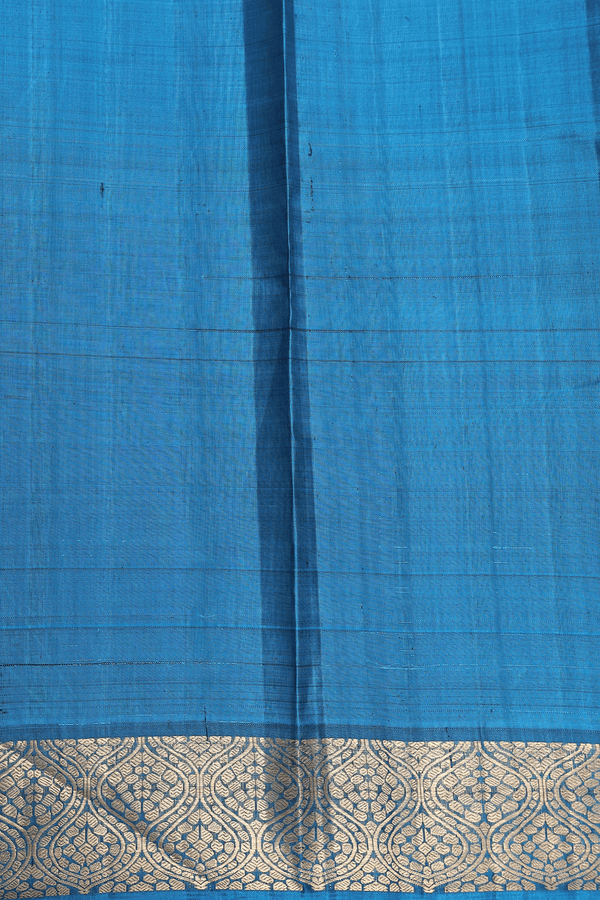 Kanchipuram Silk Saree In Royal Blue With Jacquard Pattern