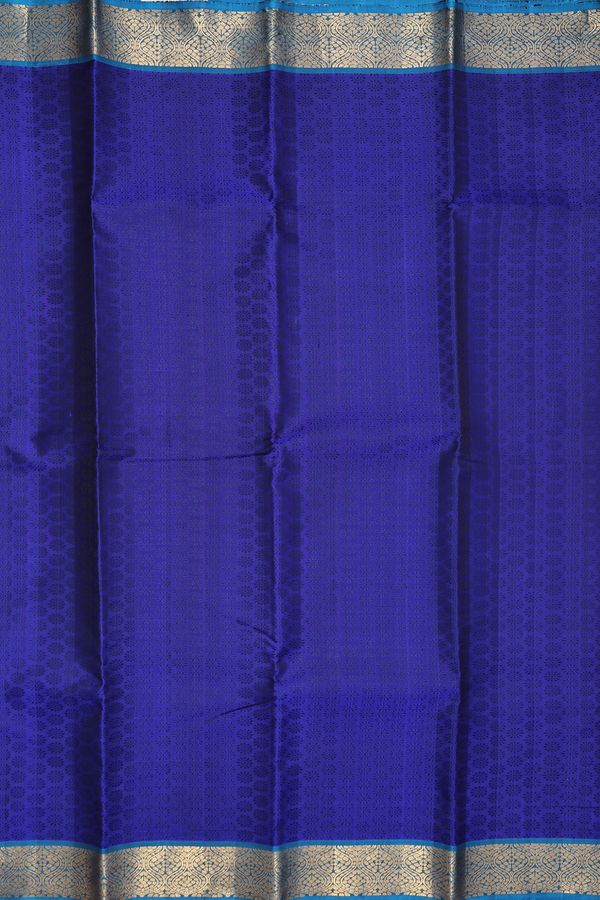 Kanchipuram Silk Saree In Royal Blue With Jacquard Pattern