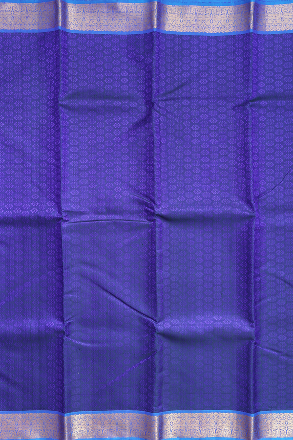 Kanchipuram Silk Saree In Royal Blue With Jacquard Pattern