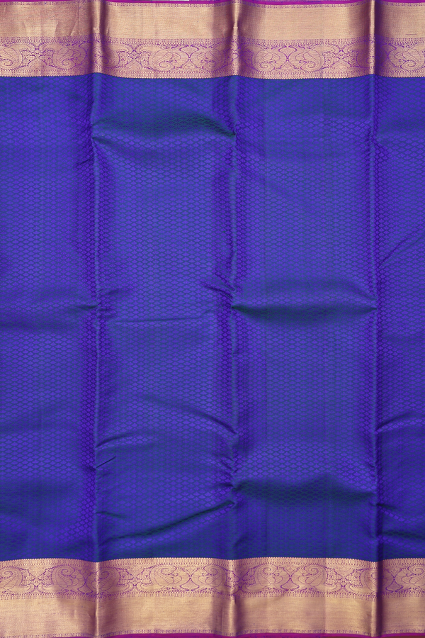 Kanchipuram Silk Saree In Royal Blue With Jacquard Pattern