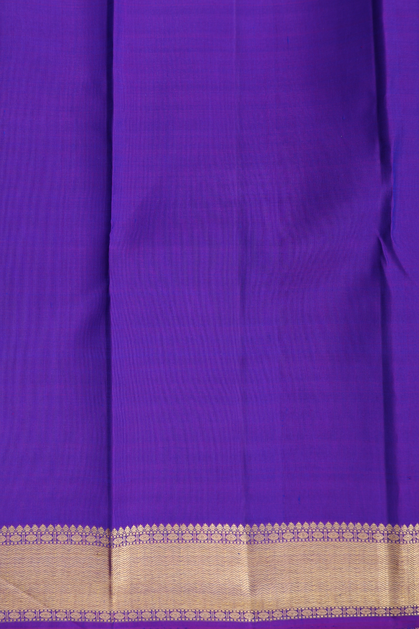 Kanchipuram Silk Saree In Royal Blue With Jacquard Pattern