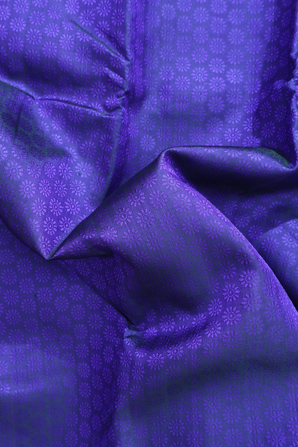 Kanchipuram Silk Saree In Royal Blue With Jacquard Pattern