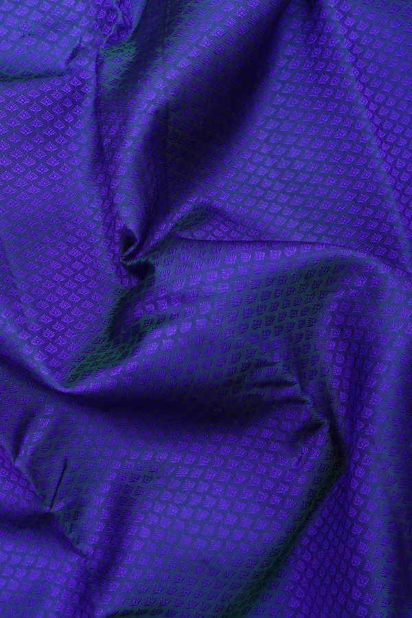 Kanchipuram Silk Saree In Royal Blue With Jacquard Pattern