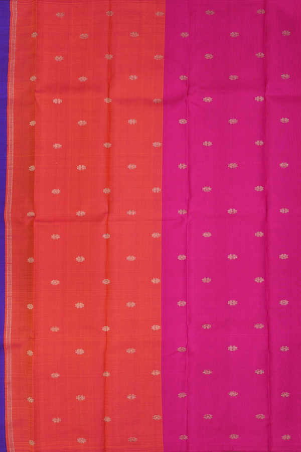 Kanchipuram Silk Saree In Royal Blue With Malli Moggu Buttas