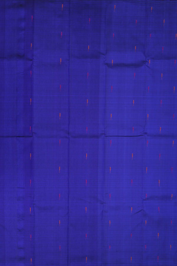 Kanchipuram Silk Saree In Royal Blue With Malli Moggu Buttas