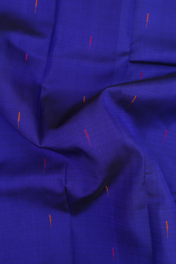 Kanchipuram Silk Saree In Royal Blue With Malli Moggu Buttas