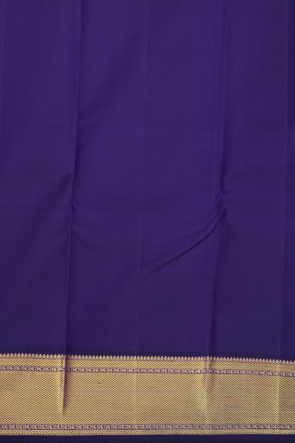Kanchipuram Silk Saree In Royal Blue With Paisley Buttas
