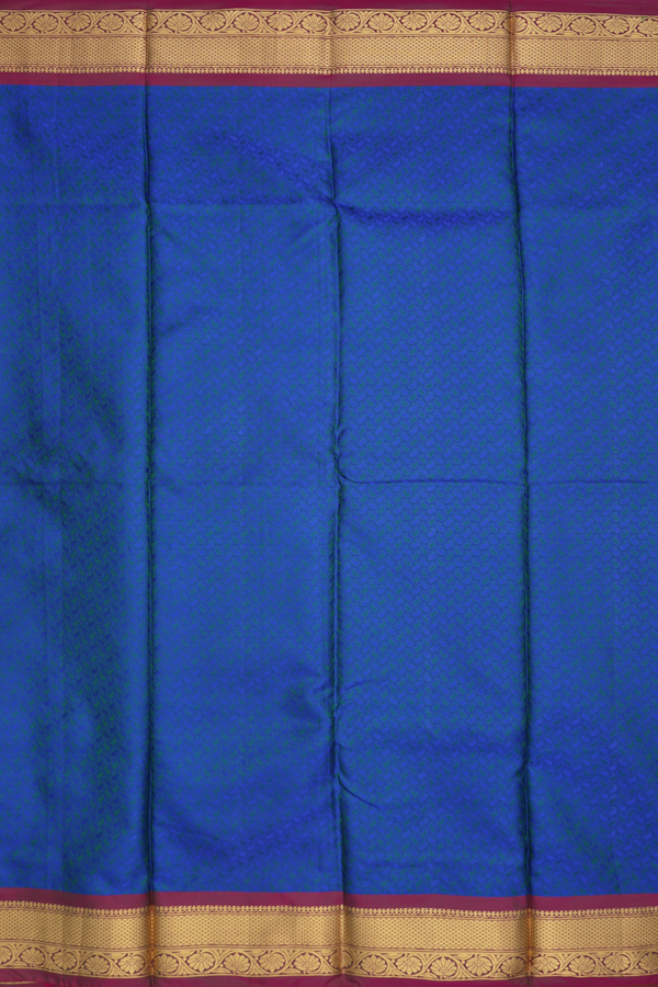 Kanchipuram Silk Saree In Royal Blue With Paisley Design
