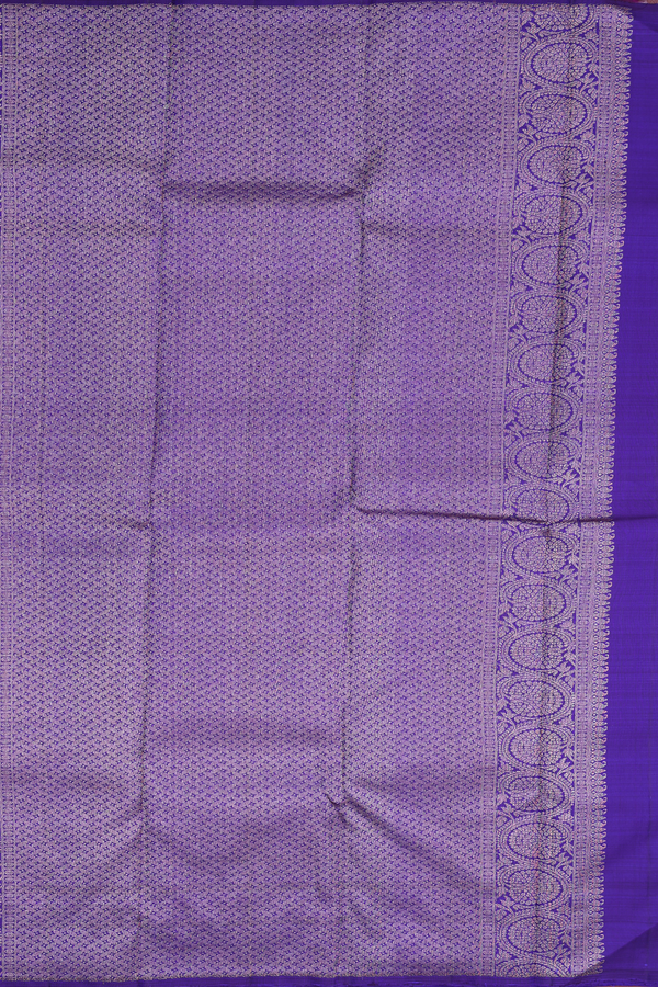 Kanchipuram Silk Saree In Royal Blue With Paisley Motifs