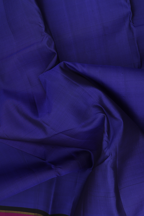 Kanchipuram Silk Saree In Royal Blue With Peacock Border
