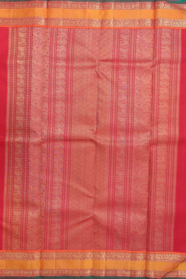 Kanchipuram Silk Saree In Royal Blue With Peacock Buttas