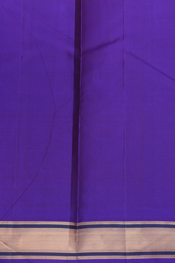 Kanchipuram Silk Saree In Royal Purple With Peacock Buttas