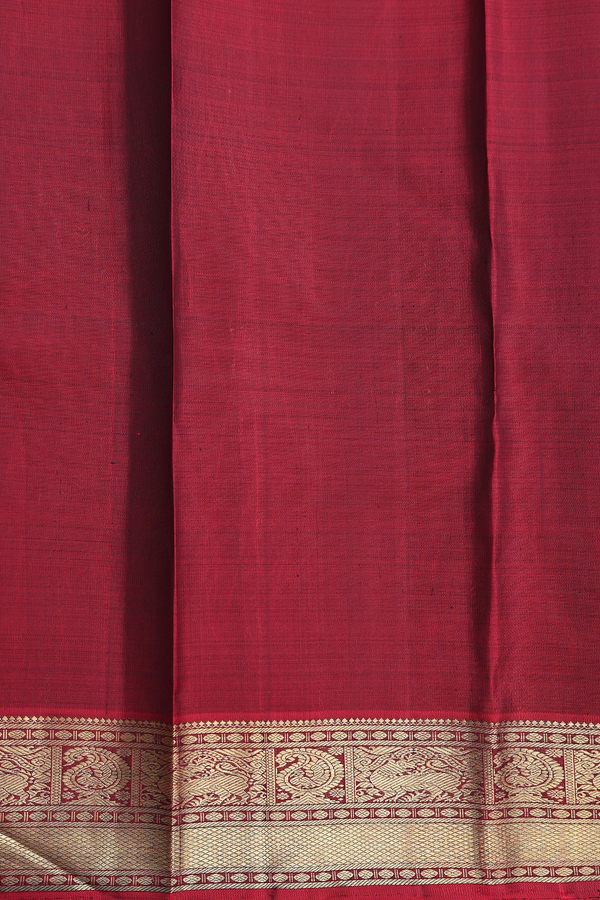 Kanchipuram Silk Saree In Royal Blue With Peacock Buttas