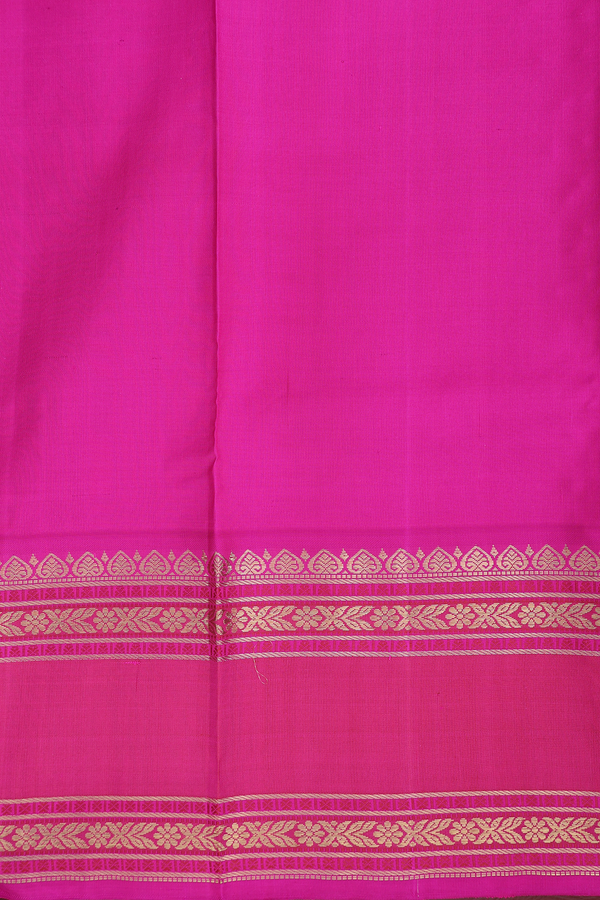 Kanchipuram Silk Saree In Royal Blue With Peacock Buttas