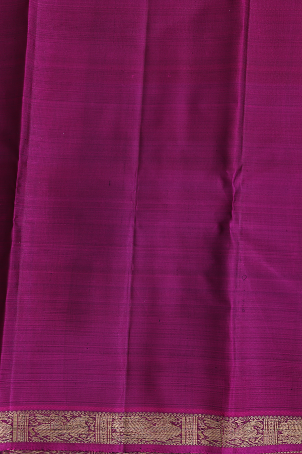 Kanchipuram Silk Saree In Royal Blue With Peacock Buttas