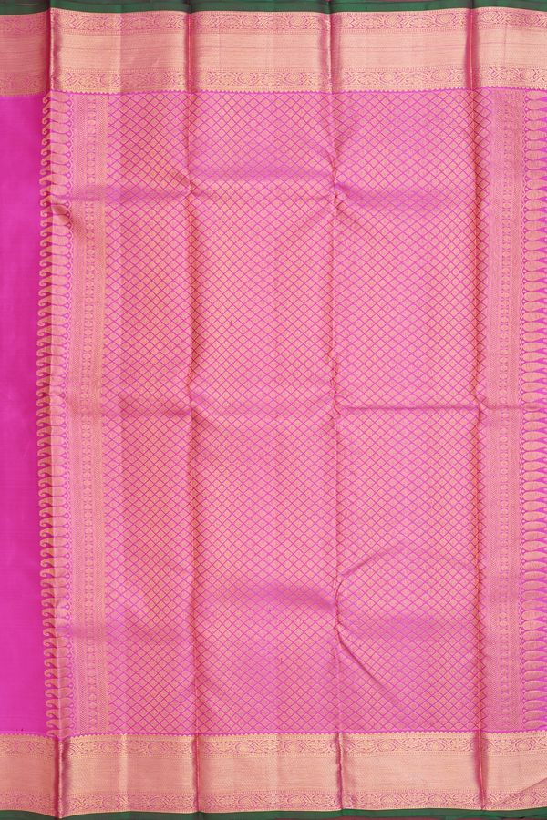 Kanchipuram Silk Saree In Royal Blue With Stripes Design