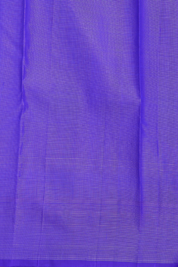Kanchipuram Silk Saree In Royal Blue With Stripes Design
