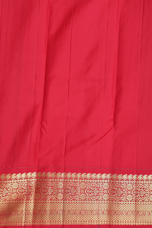 Kanchipuram Silk Saree In Royal Blue With Stripes Design