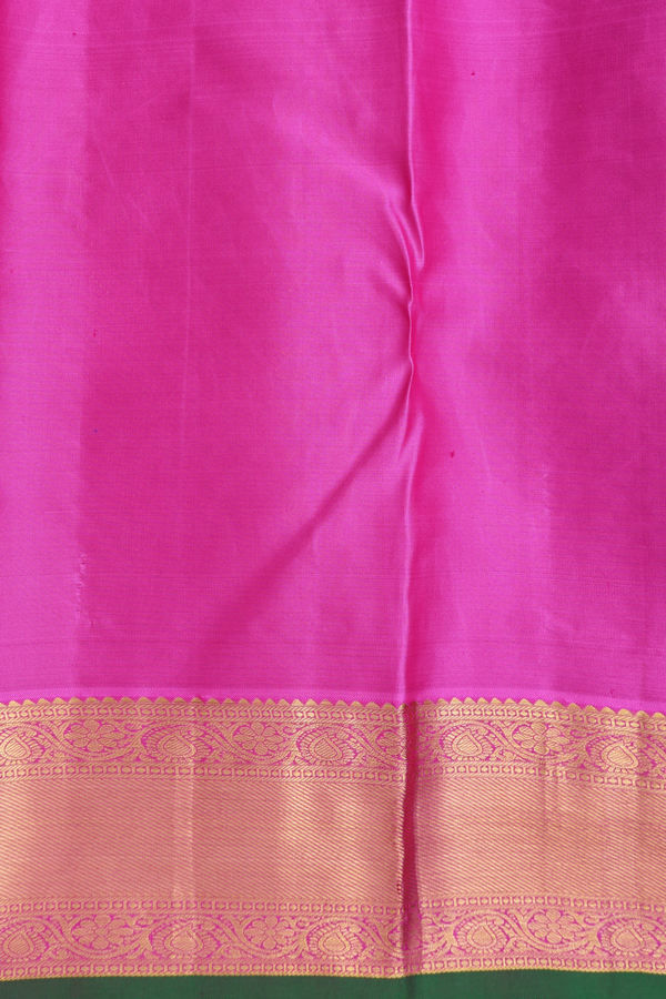 Kanchipuram Silk Saree In Royal Blue With Stripes Design