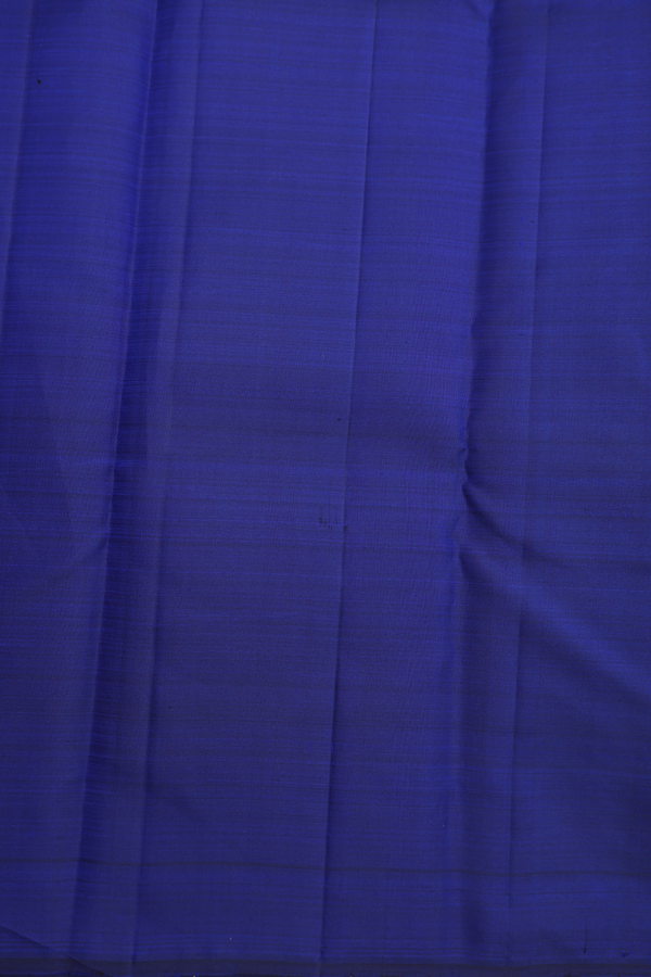 Kanchipuram Silk Saree In Royal Blue With Stripes Design