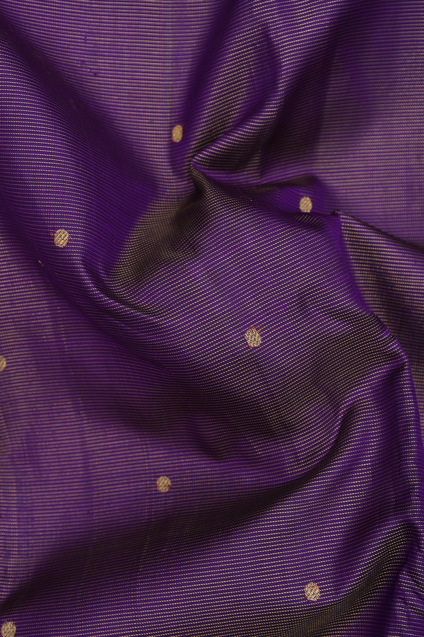 Kanchipuram Silk Saree In Royal Blue With Stripes Design