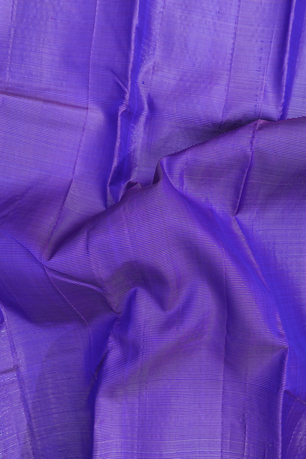 Kanchipuram Silk Saree In Royal Blue With Stripes Design