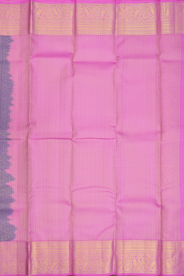 Kanchipuram Silk Saree In Royal Blue With Tree Motifs