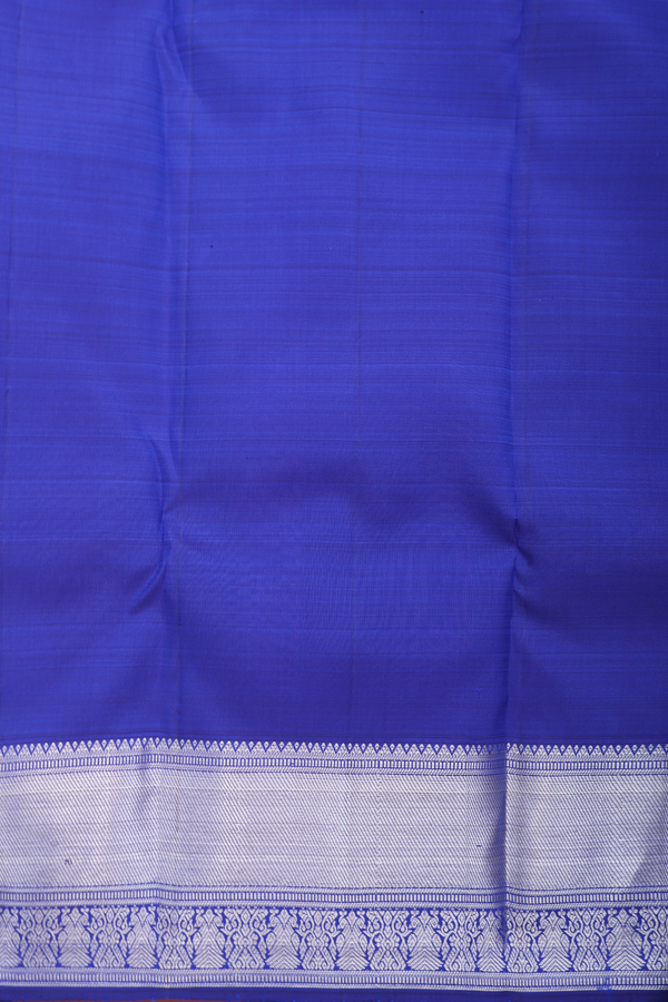 Kanchipuram Silk Saree In Royal Blue With Vanasingaram Design