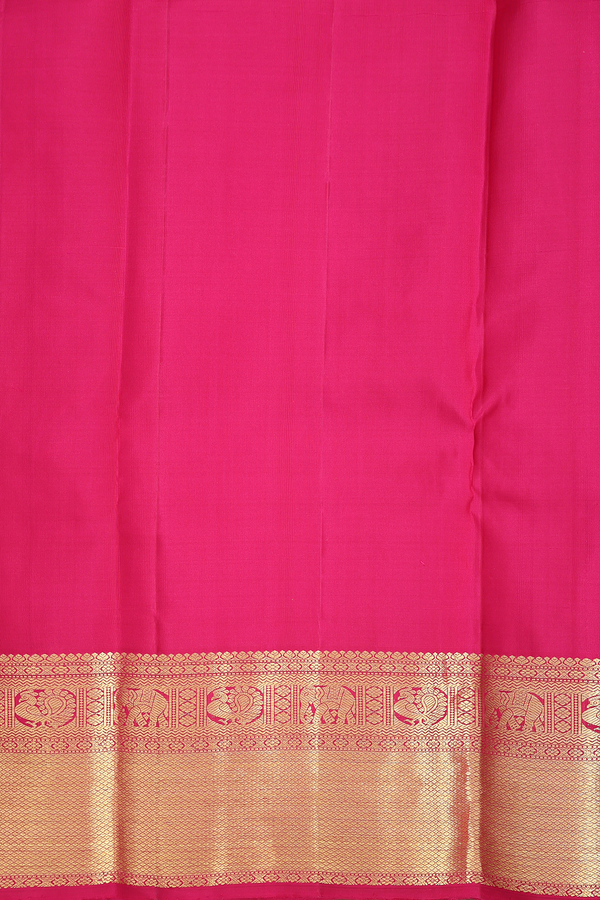 Kanchipuram Silk Saree In Royal Blue With Vanasingaram Design