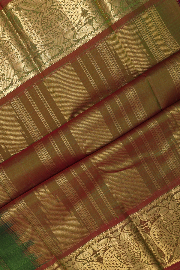 Kanchipuram Silk Saree In Royal Blue With Zari Border
