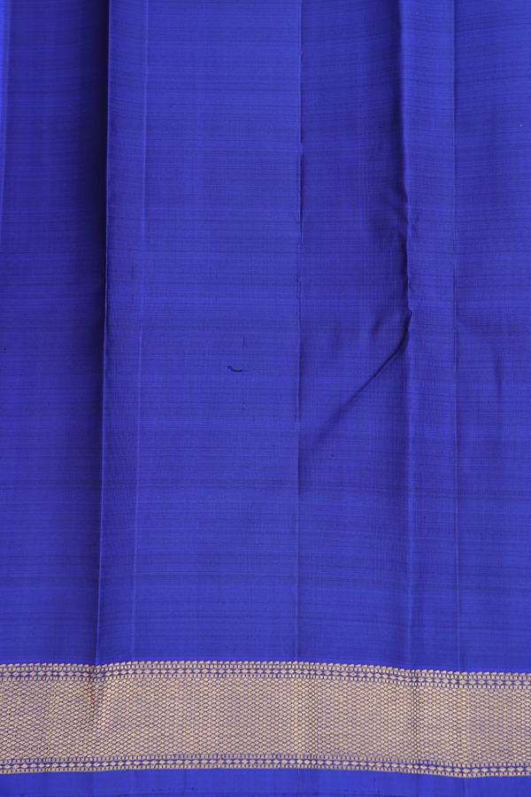 Kanchipuram Silk Saree In Royal Blue With Zari Border