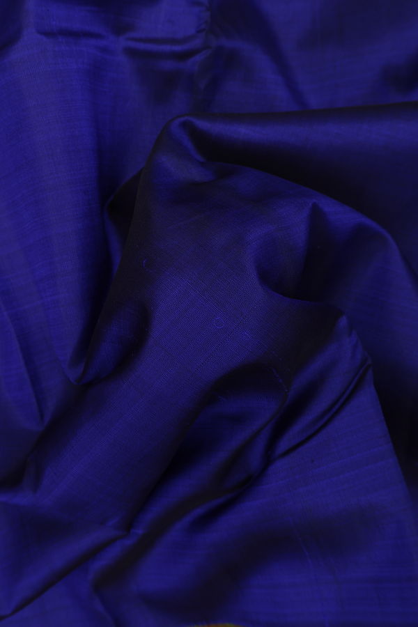 Kanchipuram Silk Saree In Royal Blue With Zari Border