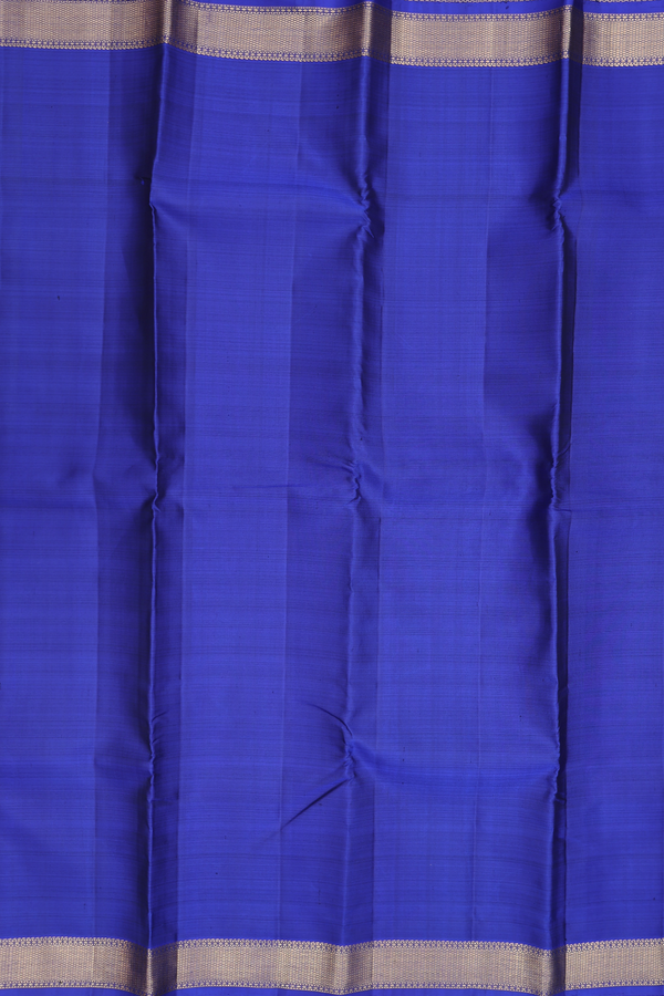 Kanchipuram Silk Saree In Royal Blue With Zari Border