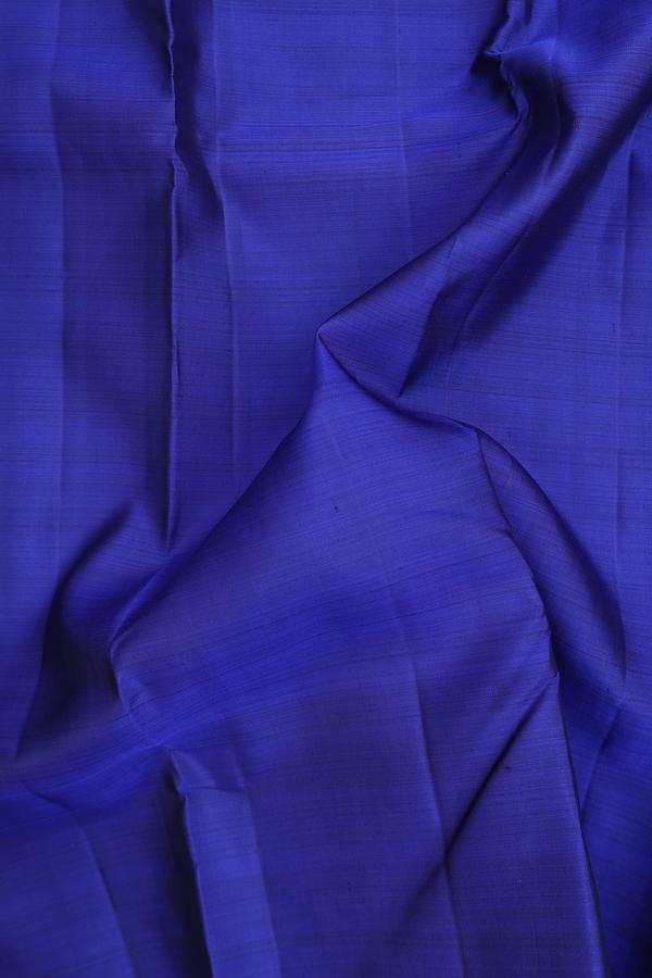 Kanchipuram Silk Saree In Royal Blue With Zari Border